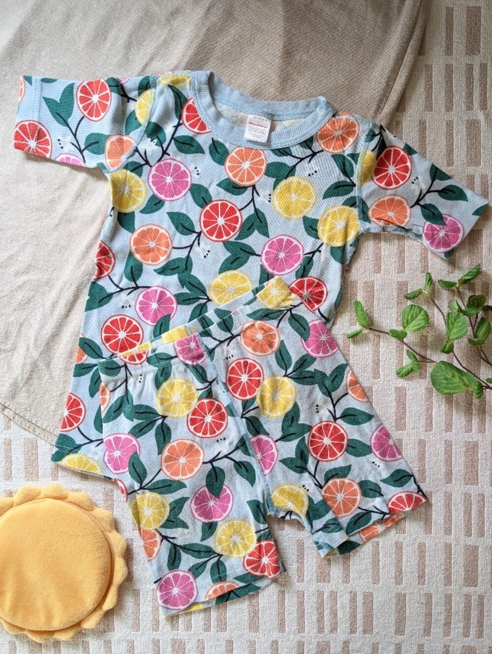 Hanna Andersson | 10 | Short John Pajama Set | Sweet Citrus